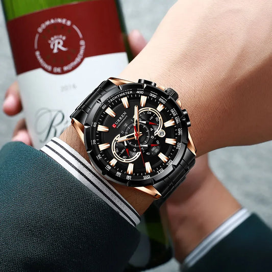 Hadrian Chrono Watch – Military Sport, Waterproof & Stainless Steel Elegance