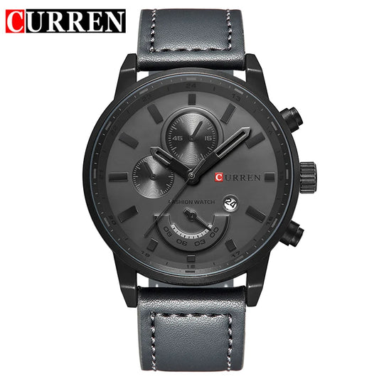 Lucius Chrono Watch – Casual Sport, Military Leather & Luxury Design