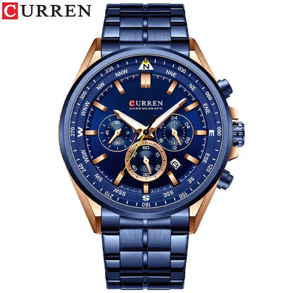 Cassius Chrono Watch – Military Sport, Waterproof & Silver Steel Design