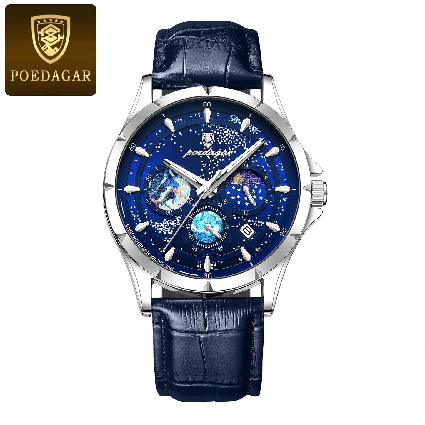 Trajan Chrono Watch – Luxury, Waterproof, Luminous & Date Display Steel