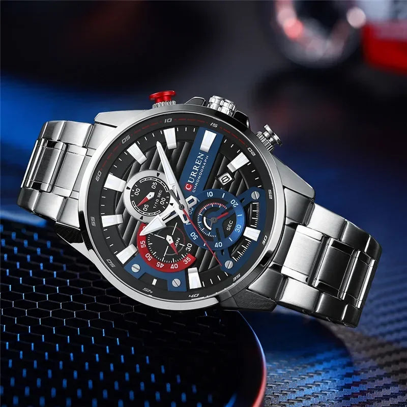 Quintus Chrono Watch – Military Sport, Waterproof & Classic Steel Design