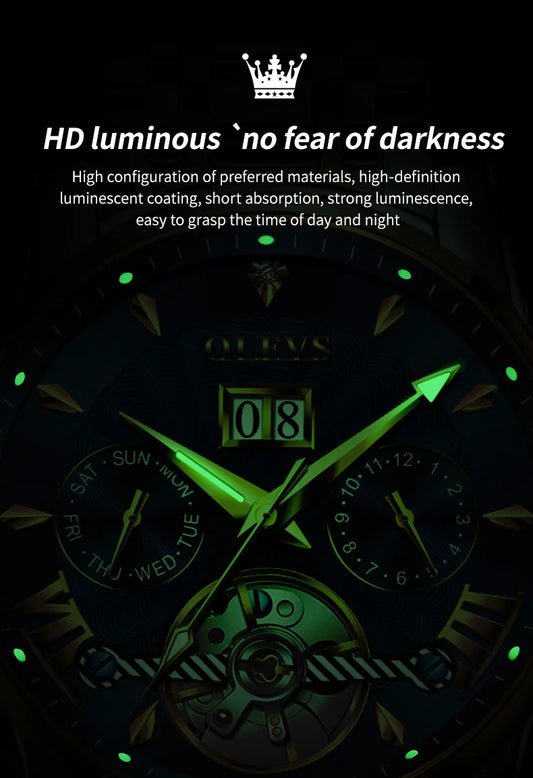 Ptolemy Mechanical Watch – Hollow Design, Moonphase & Luminous Precision