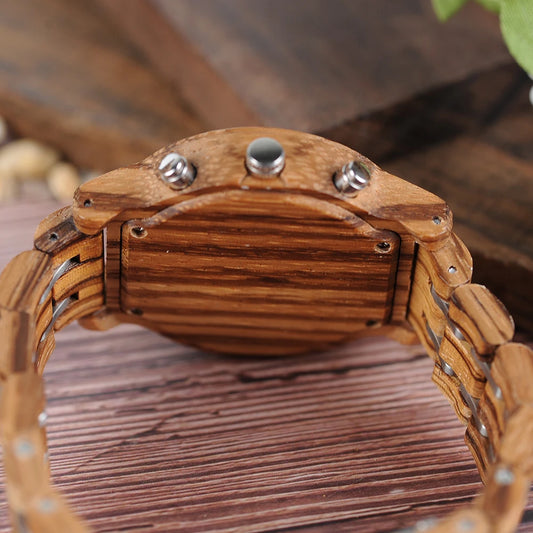 Nefertiti Wooden Watch – Luxury Chronograph, Auto Date & Quartz Elegance