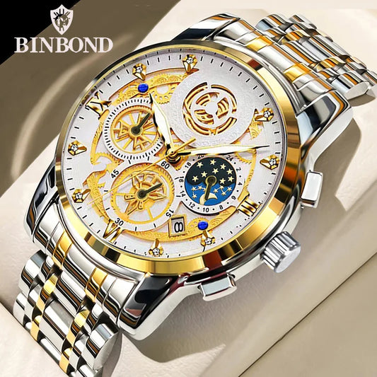 Seneca Quartz Watch – Stainless Steel, Luminous Dial & Waterproof Elegance