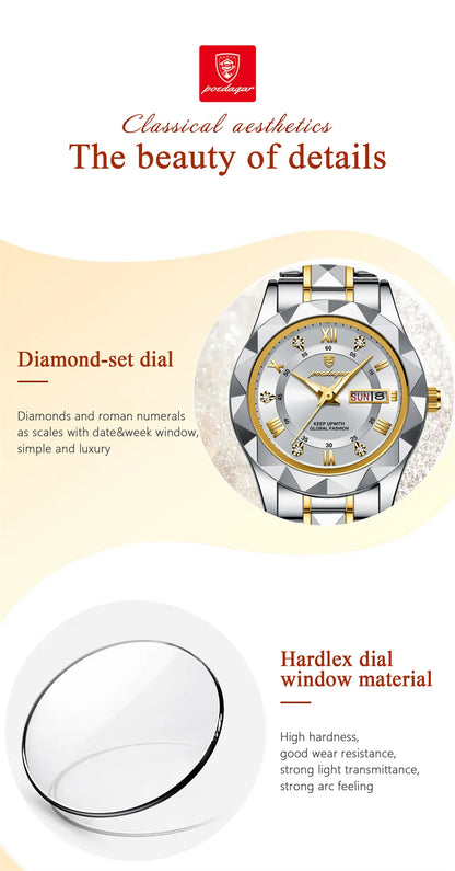 Seneca Edelstahl Elegante Damen Uhr