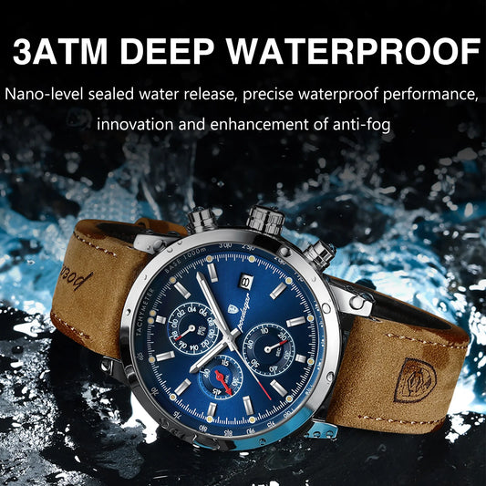 Scipio Chrono Watch – Luxury, Waterproof, Luminous & Leather Date Design