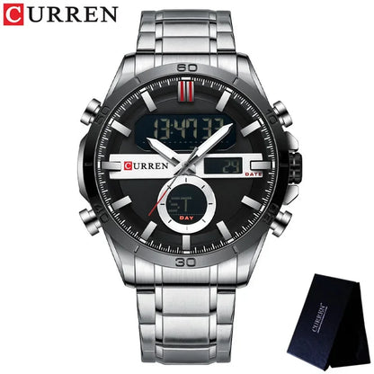 Trajan Chrono Watch – Luxury Military Sport, Silver Steel & Quartz Precision