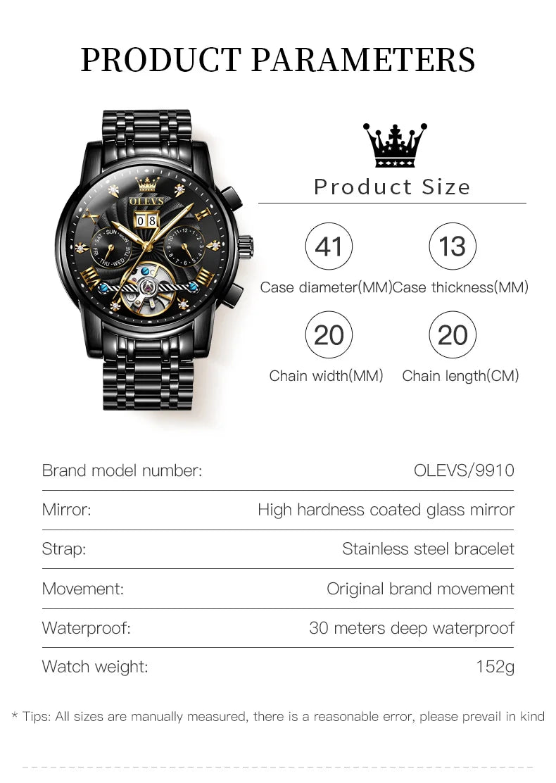 Helios Full Automatic Multi-function Herren Uhr