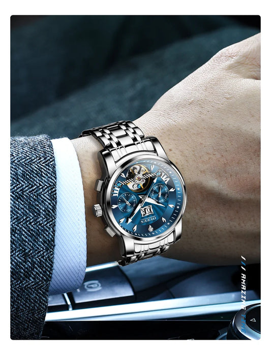 Ptolemy Mechanical Watch – Hollow Design, Moonphase & Luminous Precision