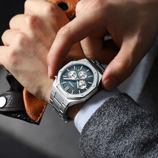 Valerius Chrono Watch – 6-Hand Precision, Military Style & Luxury Design