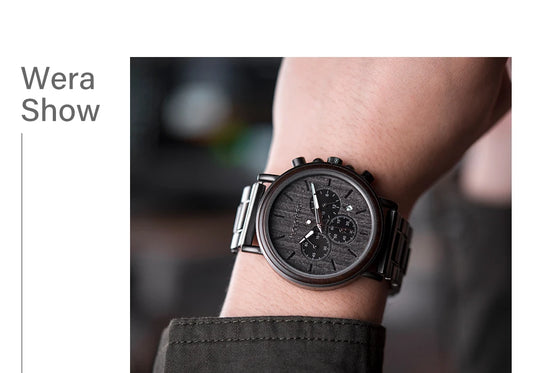 Tiberius Holz Stil Herren Uhr