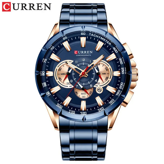 Hadrian Chrono Watch – Military Sport, Waterproof & Stainless Steel Elegance
