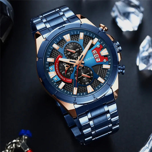 Hadrian Chrono Watch – Military Sport, Waterproof & Stainless Steel Elegance