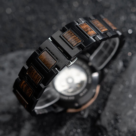 Heraclitus Wooden Watch – Mechanical Skeleton, Engraved Elegance & Luxury Gift