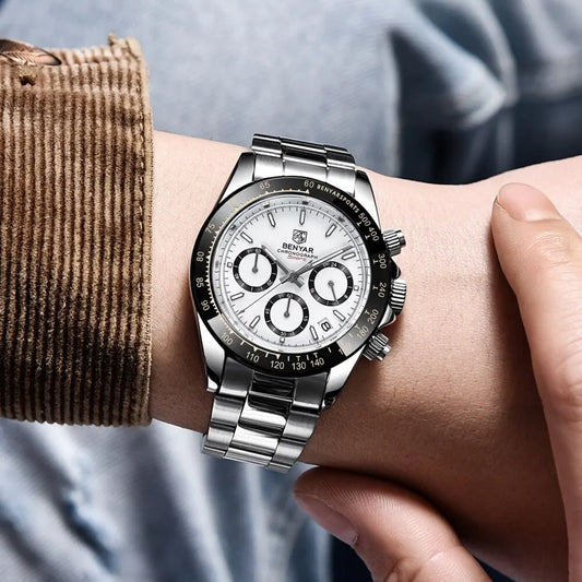 Augustus Chrono Watch – Luxury Steel, Waterproof & Precision Quartz