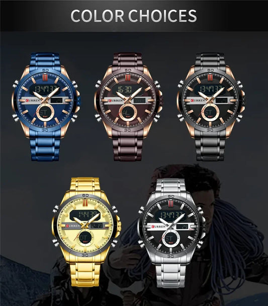 Trajan Chrono Watch – Luxury Military Sport, Silver Steel & Quartz Precision