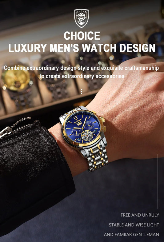 Augustus Tourbillon Watch – Luxury Automatic, Waterproof & Steel Precision