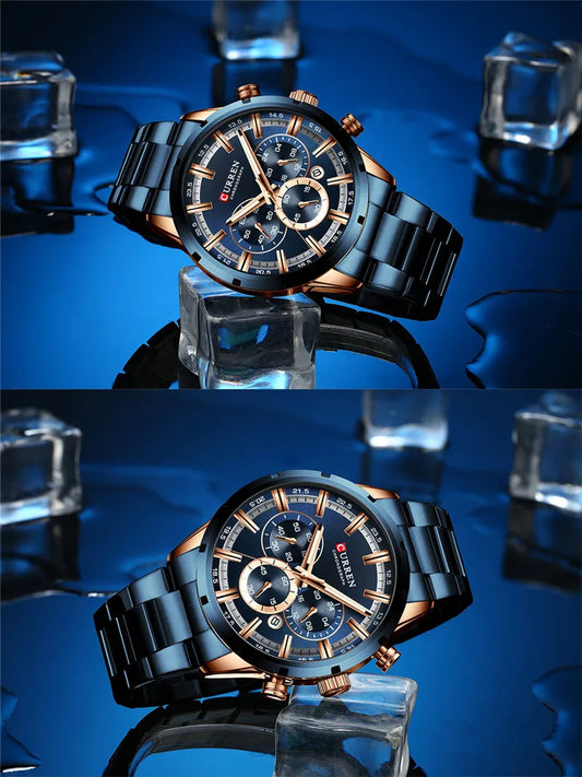 Brutus Chrono Watch – Military Sport, Waterproof & Blue Steel Design