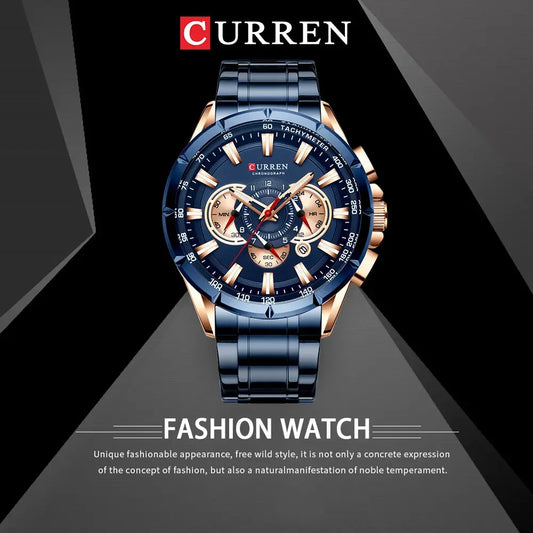 Hadrian Chrono Watch – Military Sport, Waterproof & Stainless Steel Elegance