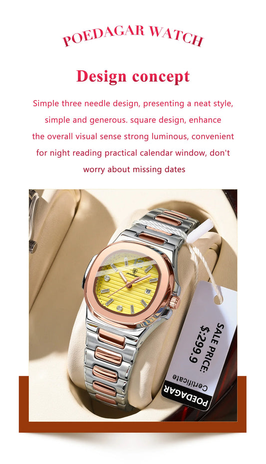Olivia schöne Elegente Edestahl Damen Uhr