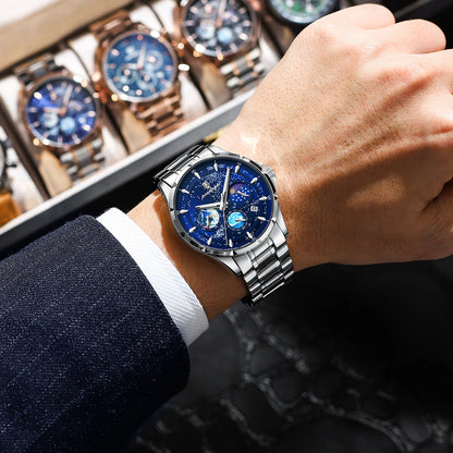 Trajan Chrono Watch – Luxury, Waterproof, Luminous & Date Display Steel