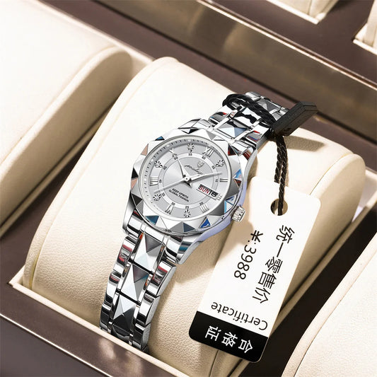 Seneca Edelstahl Elegante Damen Uhr