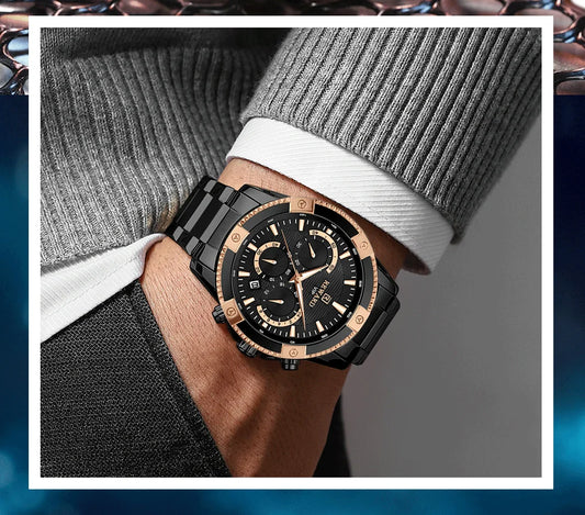 Socrates Edelstahl Herren Luxus Uhr