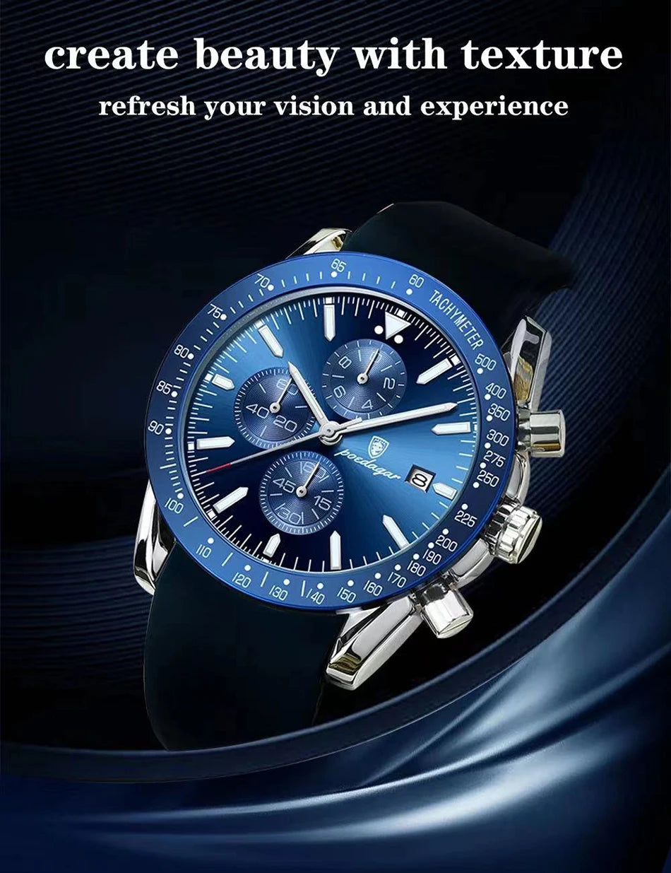 Ragnar Chrono Watch – 2024 Sport, Waterproof & Silicone Strap