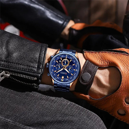 Cassius Chrono Watch – Military Sport, Waterproof & Silver Steel Design