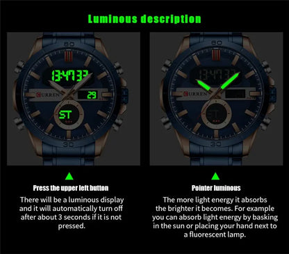 Trajan Chrono Watch – Luxury Military Sport, Silver Steel & Quartz Precision