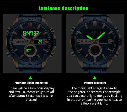 Trajan Chrono Watch – Luxury Military Sport, Silver Steel & Quartz Precision