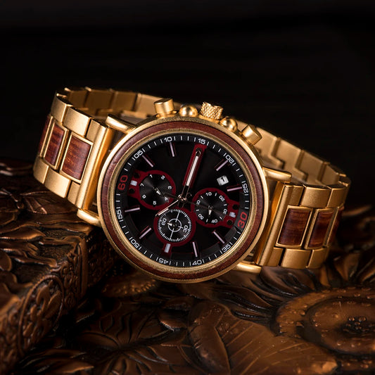 Cadmus Wooden Watch – Luxury Chronograph, Military Style & Wooden Box