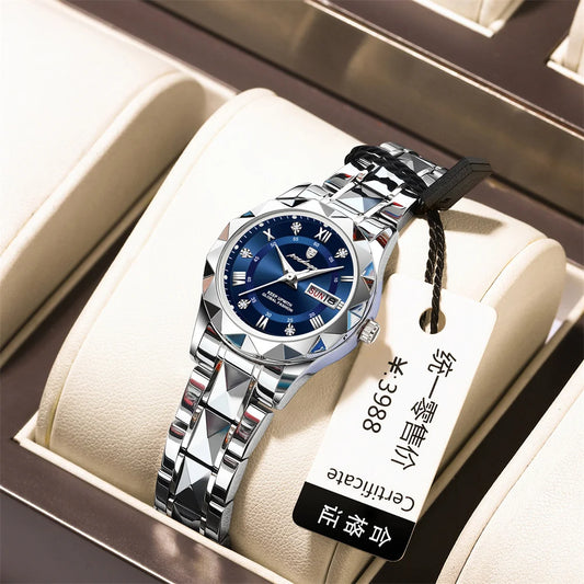 Seneca Edelstahl Elegante Damen Uhr