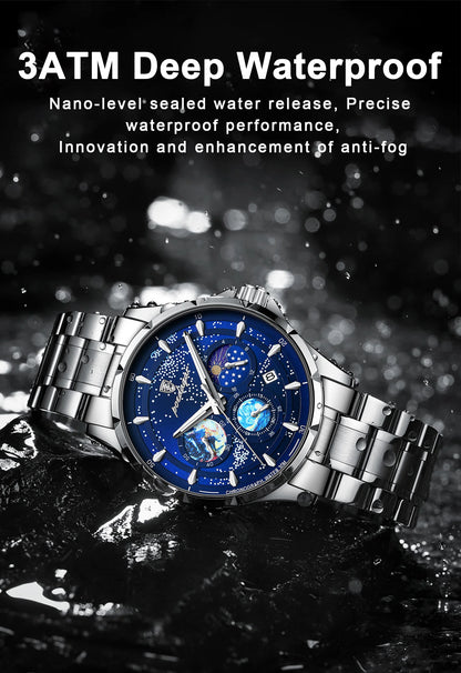 Trajan Chrono Watch – Luxury, Waterproof, Luminous & Date Display Steel