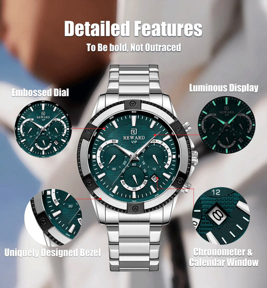Socrates Edelstahl Herren Luxus Uhr