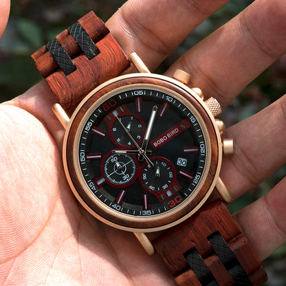 Cadmus Wooden Watch – Luxury Chronograph, Military Style & Wooden Box