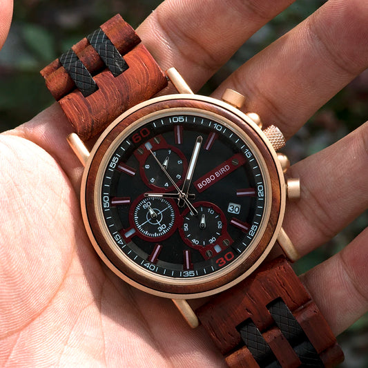 Cadmus Wooden Watch – Luxury Chronograph, Military Style & Wooden Box