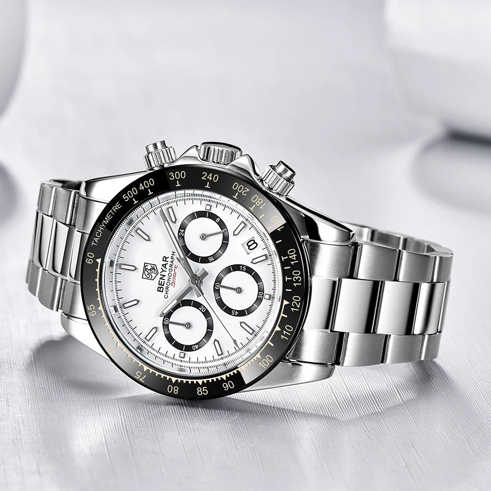 Augustus Chrono Watch – Luxury Steel, Waterproof & Precision Quartz
