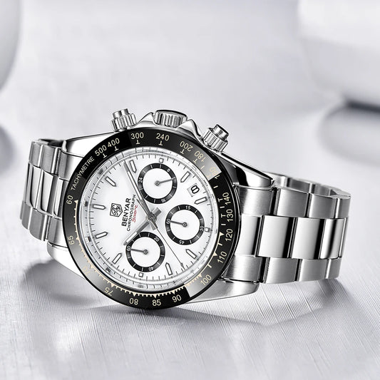 Augustus Chrono Watch – Luxury Steel, Waterproof & Precision Quartz