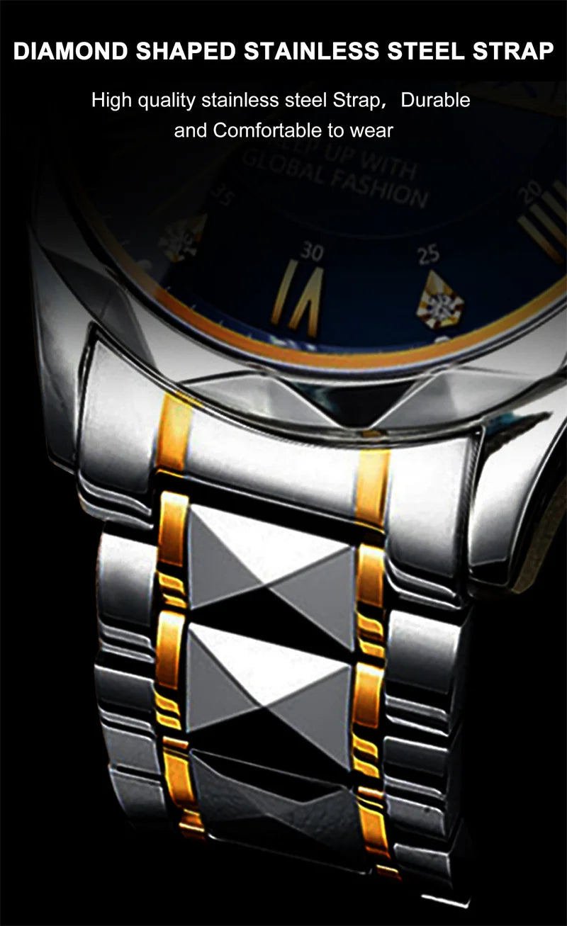 Zephyros Quartz Watch – Green Dial, Waterproof & Luminous Steel Design