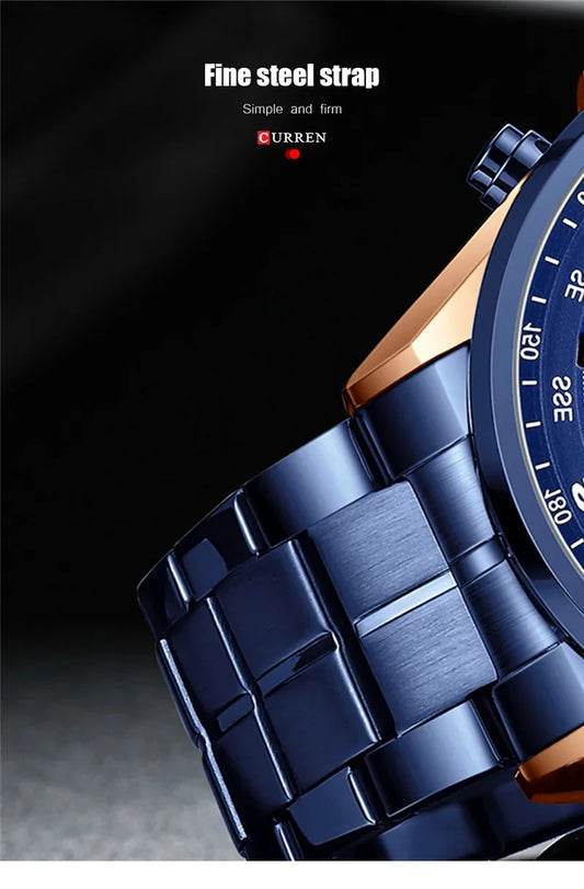 Cassius Chrono Watch – Military Sport, Waterproof & Silver Steel Design