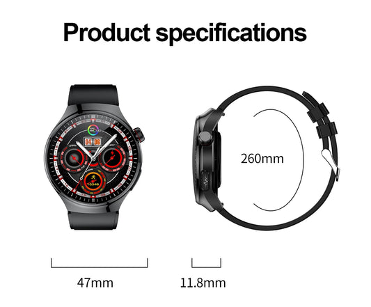 SmartWatch Genny - 2024 Gesundheits-Smartwatch | EKG, Blutzucker, Herzfrequenz, Blutdruck