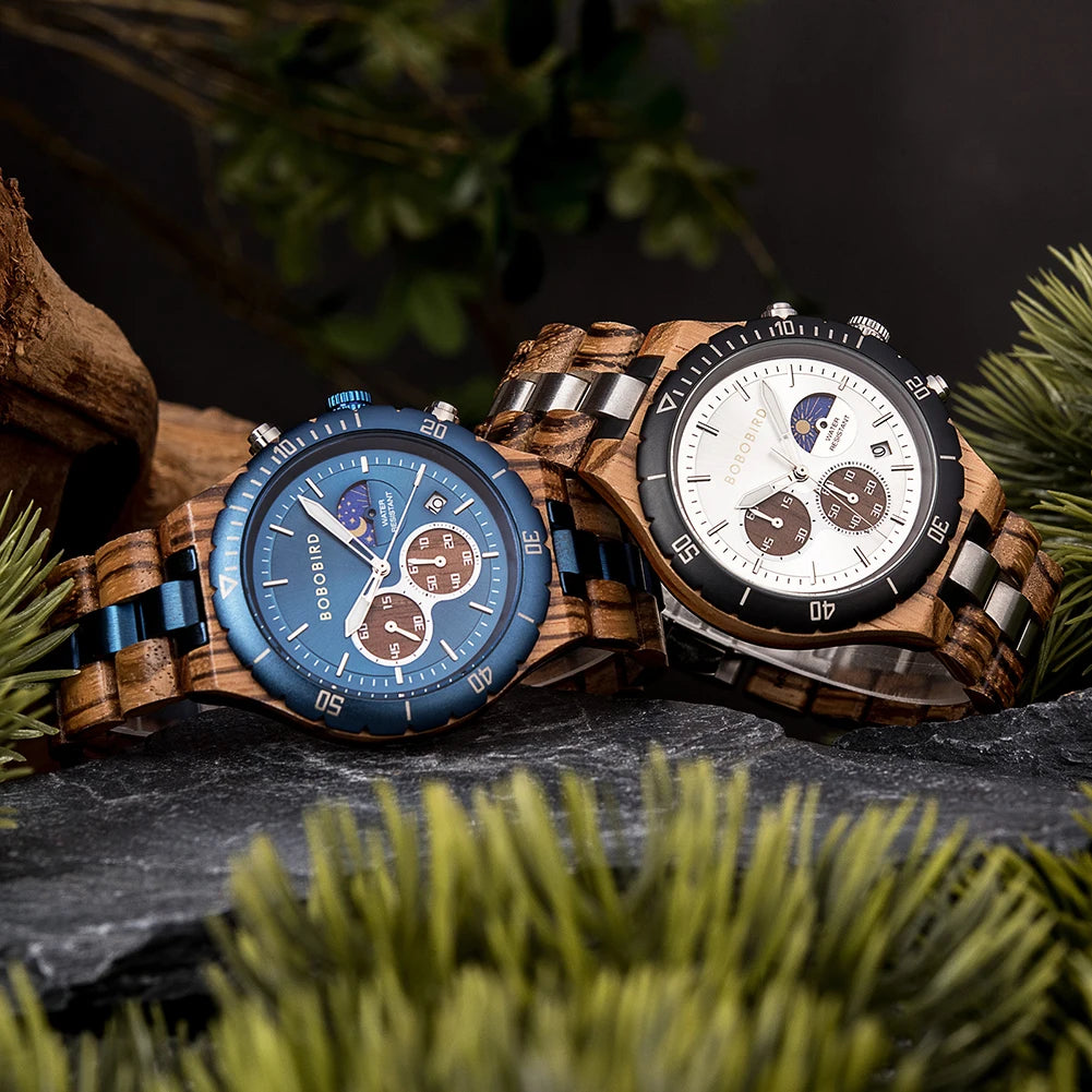 Diomedes Wooden Watch – Luxury Chronograph, Military Quartz Precision