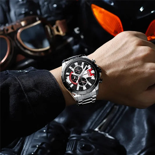 Hadrian Chrono Watch – Military Sport, Waterproof & Stainless Steel Elegance