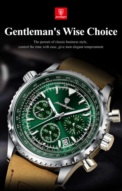 Charon Luxus Herren uhr  Wasserdicht Chronograph Leder