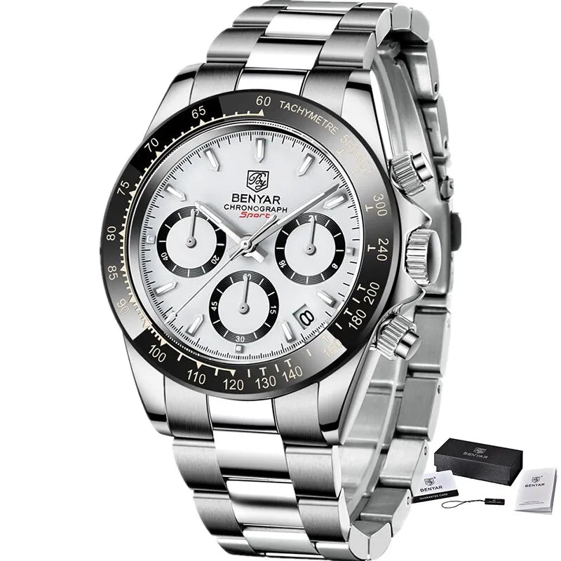 Augustus Chrono Watch – Luxury Steel, Waterproof & Precision Quartz