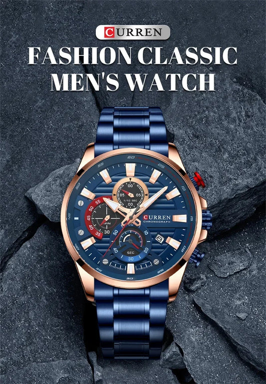 Quintus Chrono Watch – Military Sport, Waterproof & Classic Steel Design