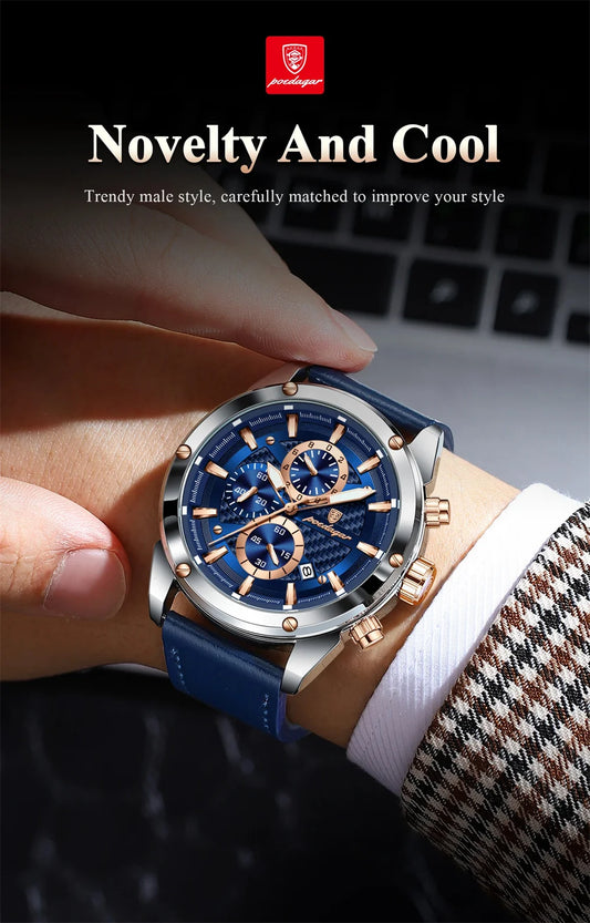 Maximus Sport Watch – Military Style, Waterproof, Luminous & Leather Quartz Chrono