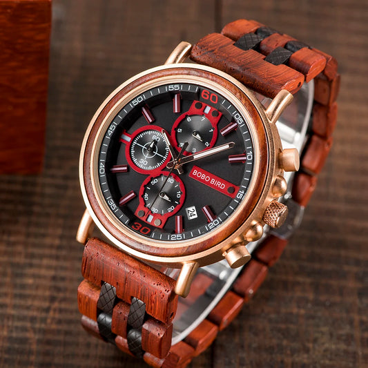 Cadmus Wooden Watch – Luxury Chronograph, Military Style & Wooden Box