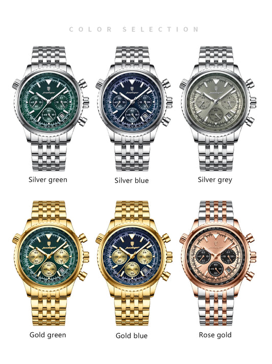 Kronos Luxus Uhr Edelstahl für Herren Wasserdicht